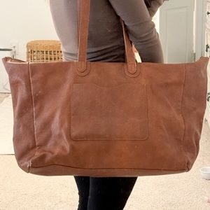 Faux leather weekender bag!